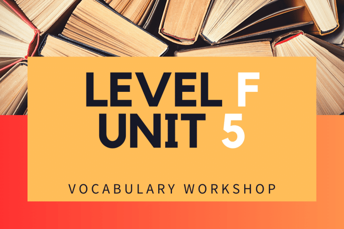 Vocabulary level f unit 2