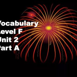 Vocabulary level f unit 2