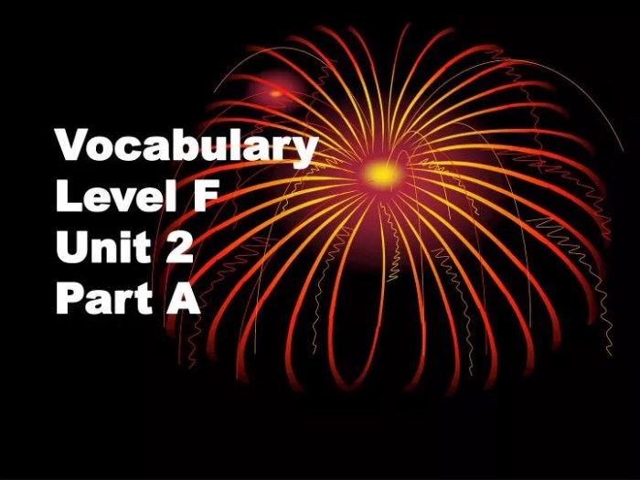 Vocabulary level f unit 2