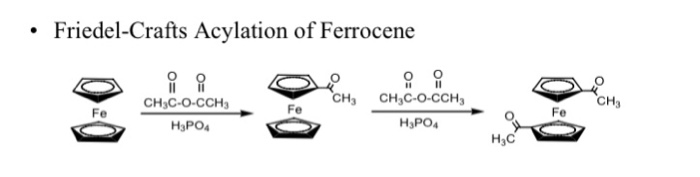 Friedel-crafts acylation of ferrocene lab report