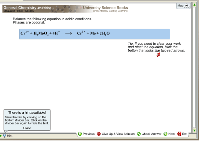 Equation acidic balance following phases conditions