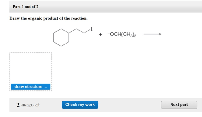 Draw the organic product of the reaction. 98c