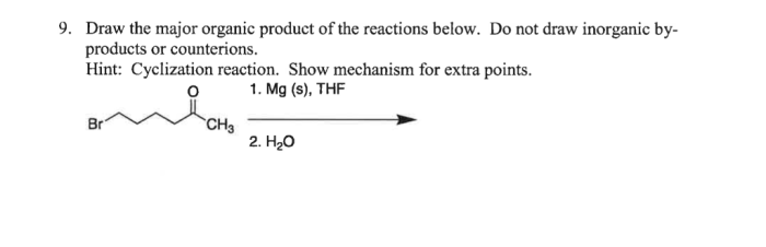 Draw the organic product of the reaction. 98c